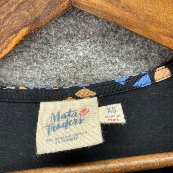 Mata Traders Dress Women XS Black Geometric Sheath Midi Round Neck Sleeveless - Picture 5 of 9